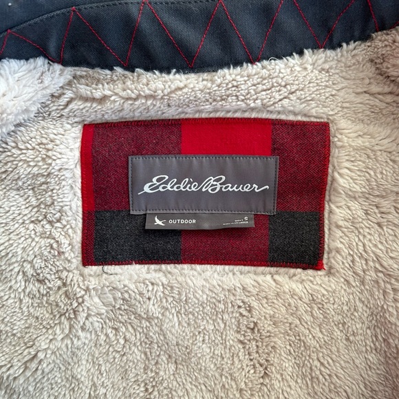 Eddie Bauer Flannel Sherpa Lined Jacket Size S Great Condition! - Picture 3 of 5
